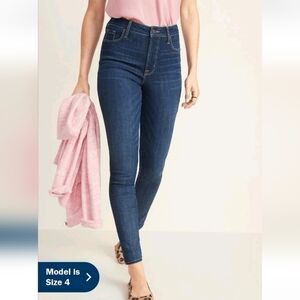 {Old Navy} High Rise Rockstar Super Skinny Secret-Smooth Pockets - Dark Indigo